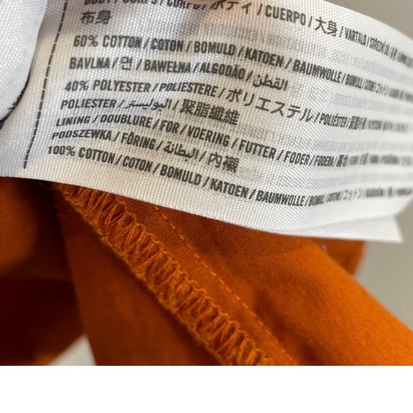 Abercrombie & Fitch Autumn Terracotta Puff Sleeve Poplin Babydoll Dress Size S - Picture 9 of 12